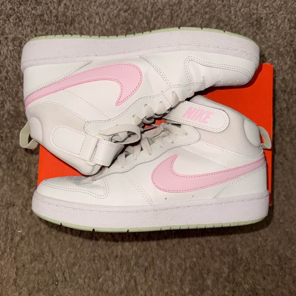 Nike Kids White and Pink Sneakers